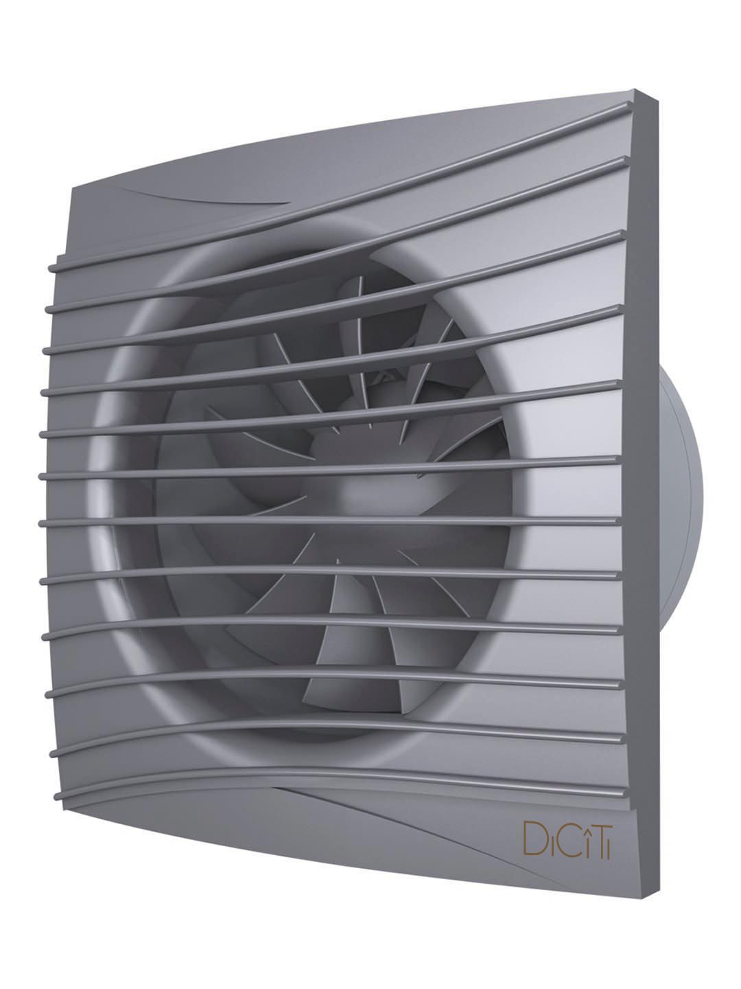 Вентилятор накладной SILENT D100 обратный клапан Dark gray metal DICITI
