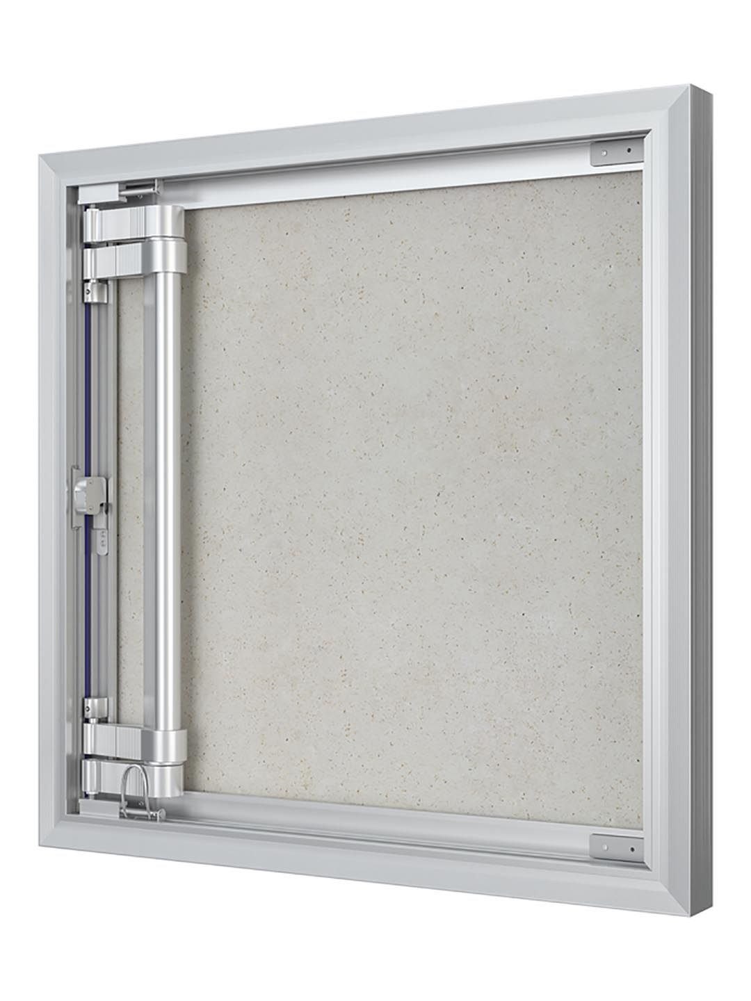 Люк ревизионный D Ceramo Optimum 500х500 скрытый монтаж петля алюминий EVECS