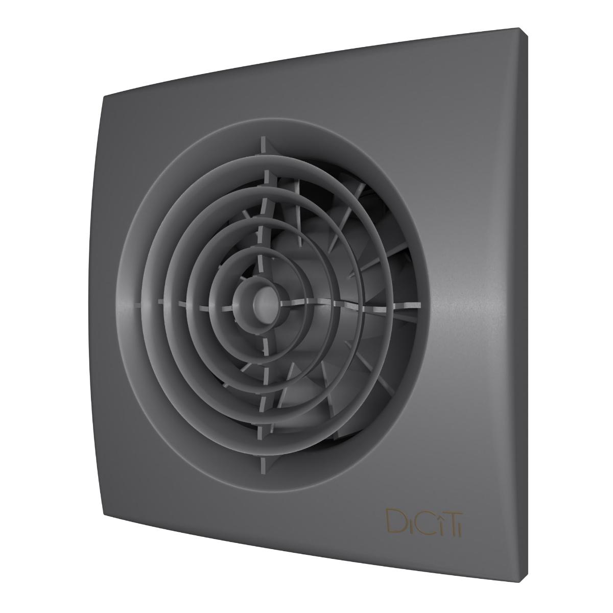 Вентилятор накладной AURA D100 обратный клапан Dark gray metal DICITI