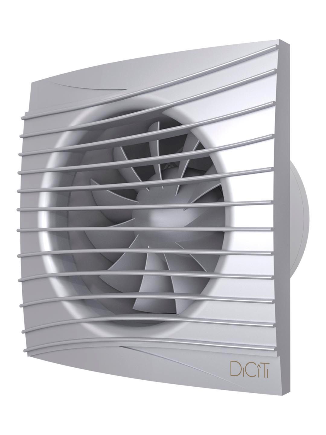 Вентилятор накладной SILENT D125 обратный клапан Gray metal DICITI