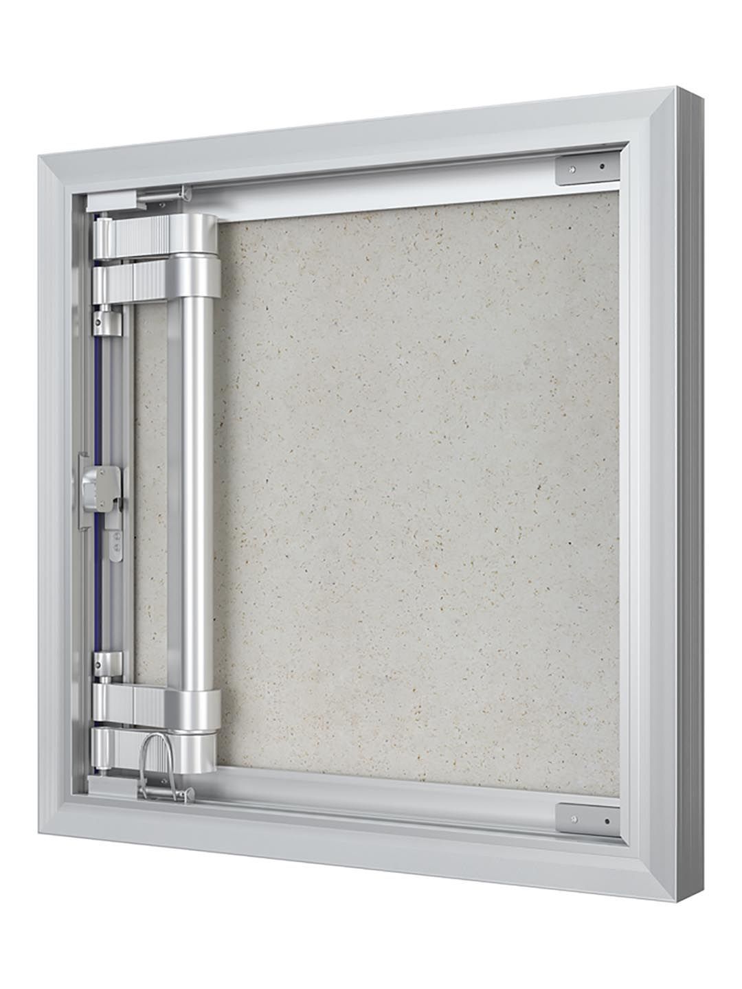 Люк ревизионный D Ceramo Optimum 400х400 скрытый монтаж петля алюминий EVECS